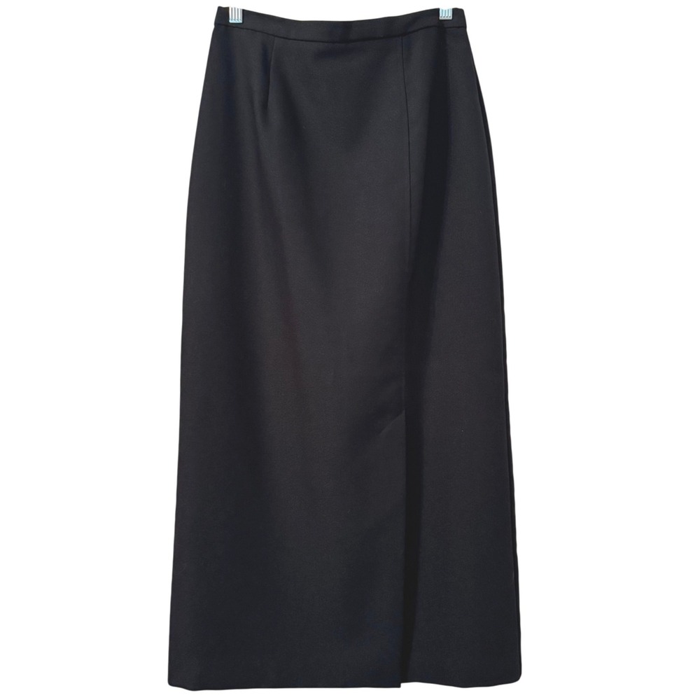 VTG Laura Scott Black Maxi Skirt Womens Size 8 Career Business Office Minimalist